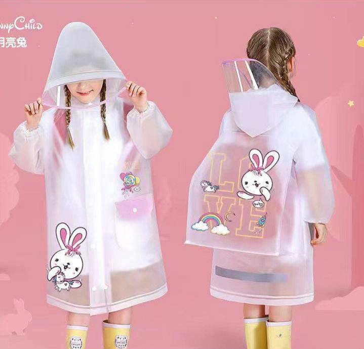 High quality children's raincoat with a wide brim hat