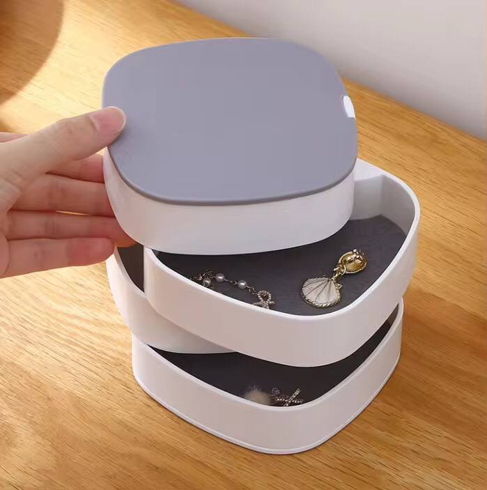 Rotating jewelry organizer.