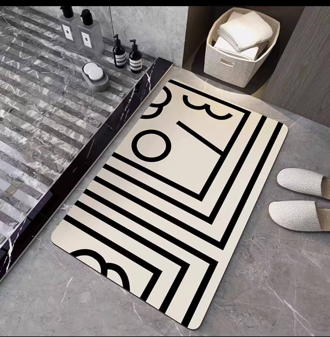 Geometric pattern door/bath mat
