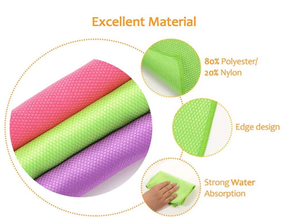 5pcs Fish Scale Microfiber glass Cleaning Cloth,
