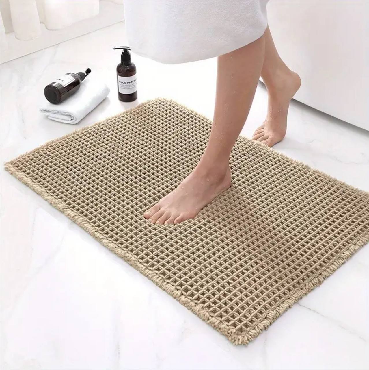 Minimalist Waffle Bathroom Door Mat