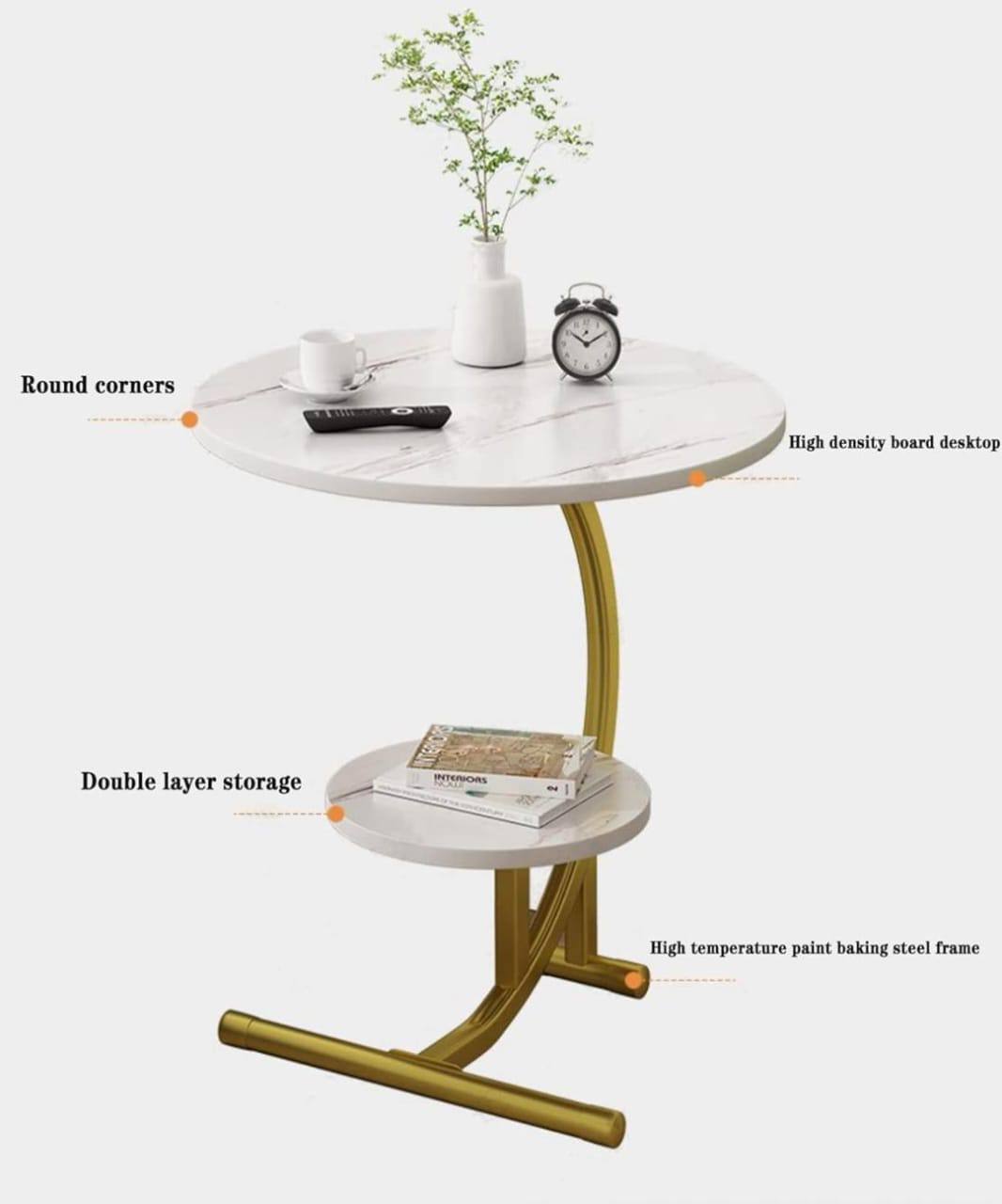 2 Tier Luxury Y-Shaped Side Table Living Room