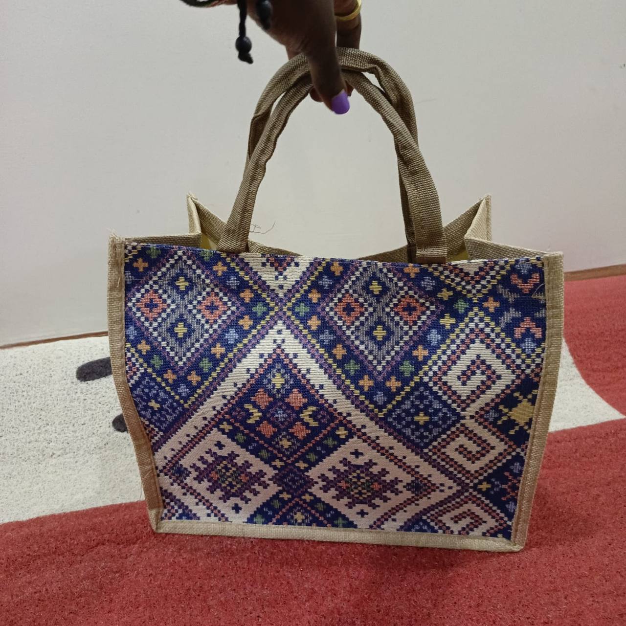 Geometric Print Pattern Tote Bag