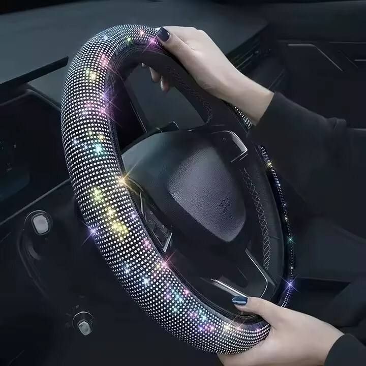 Fancy super stretching sparkling steering wheel cover.