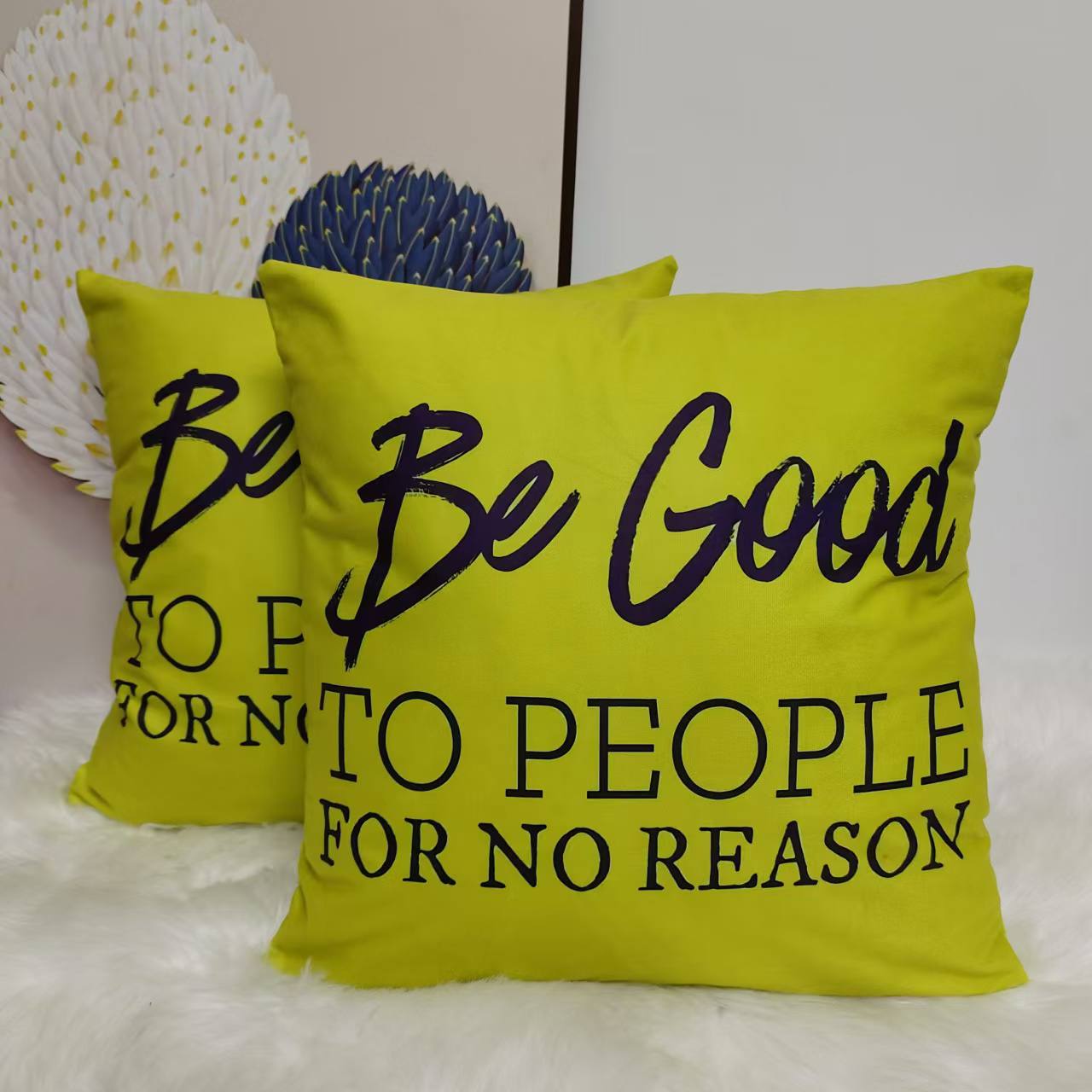 Gold printed cushion covers