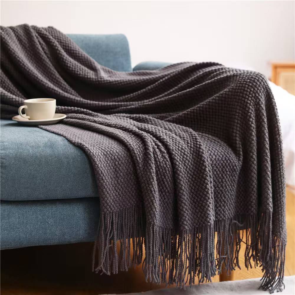 Knitted fleece blankets