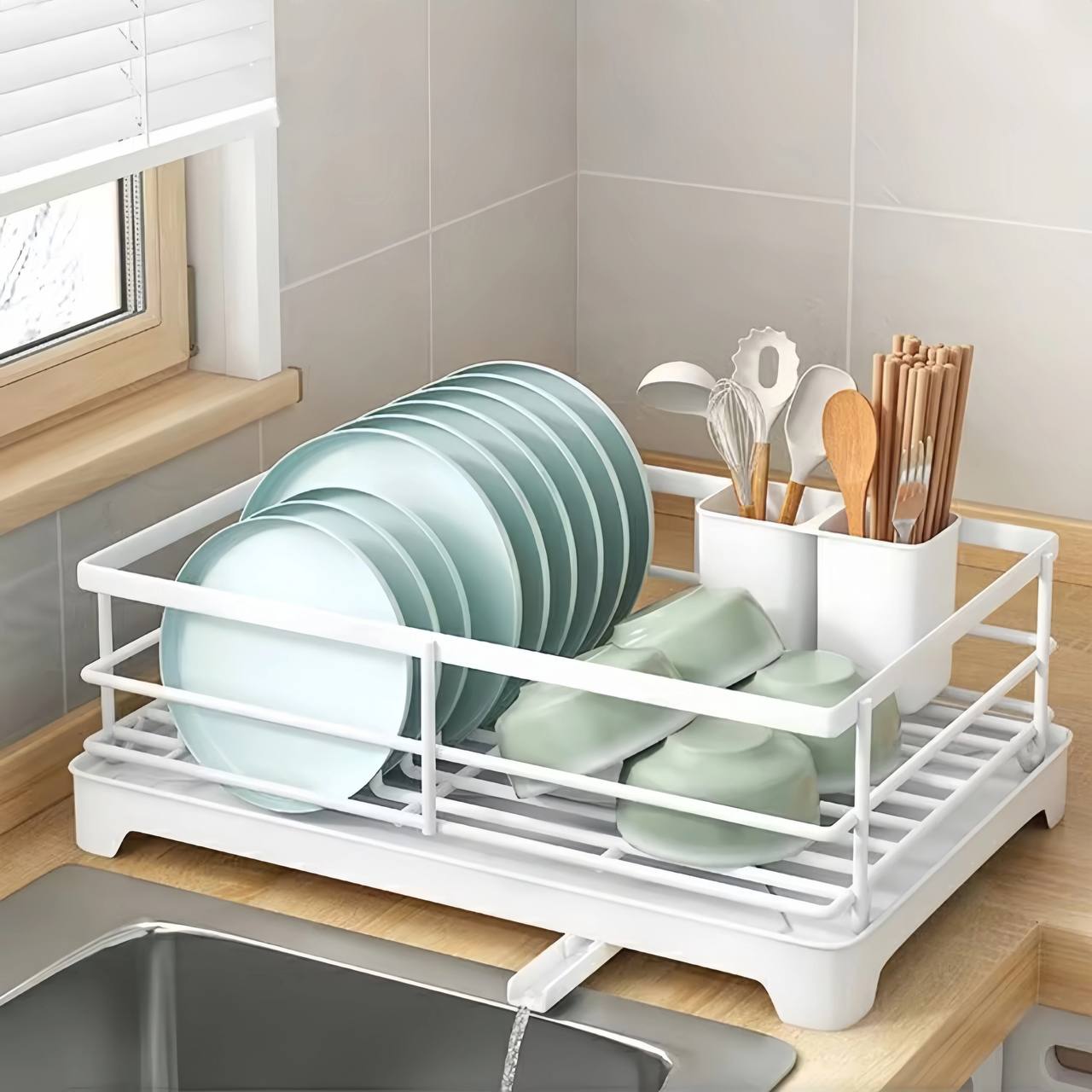 All in 1 over sink kitchen rack dish drainer