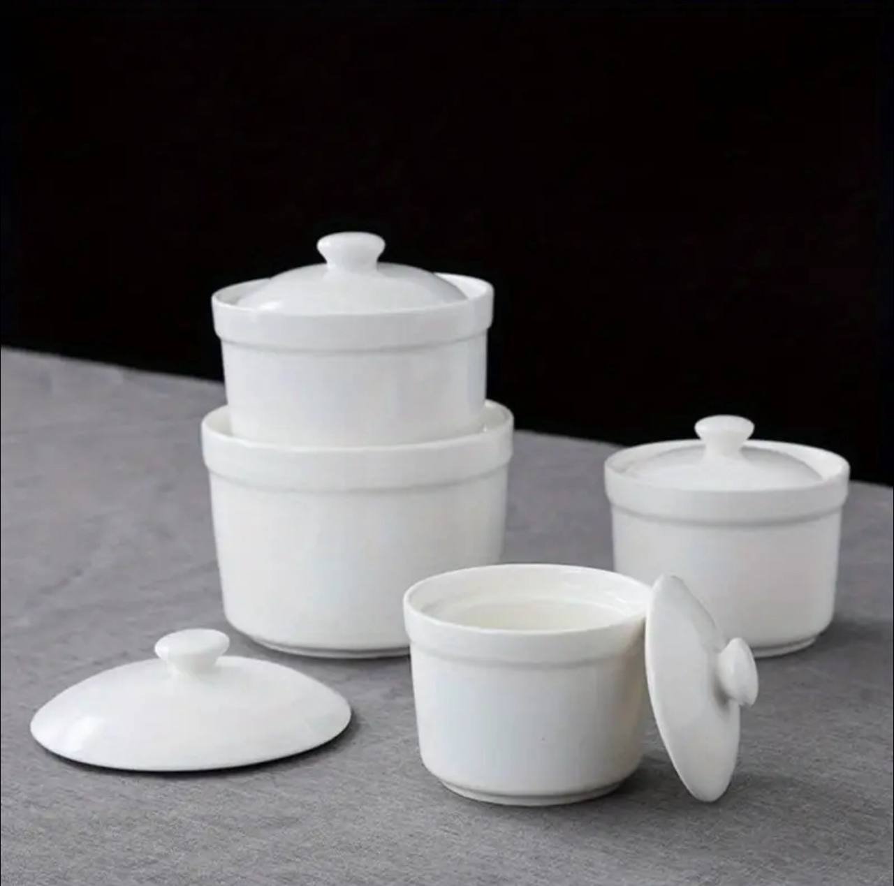 Ceramic sugardish big/stew pot white