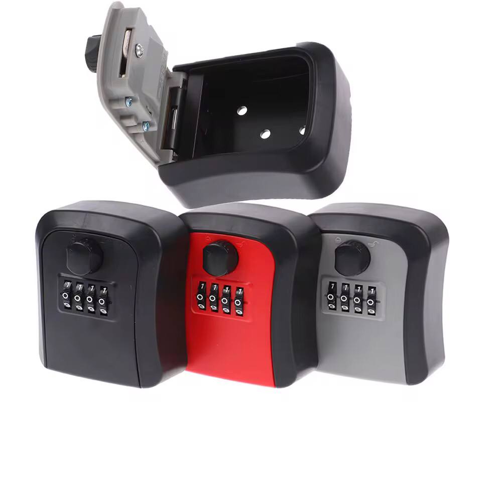 Wall-Mounted Key Lock Box with 4-Digit Combination Key Safe Box with Resettable Key Password