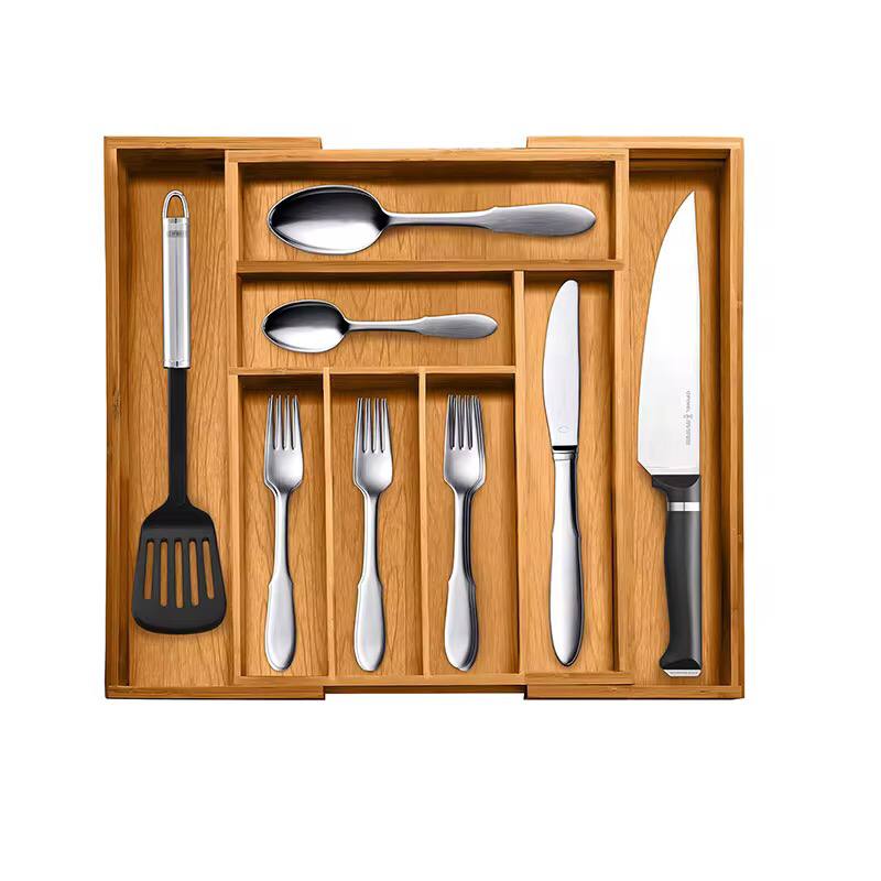 Expandable Bamboo cutlery organizer
