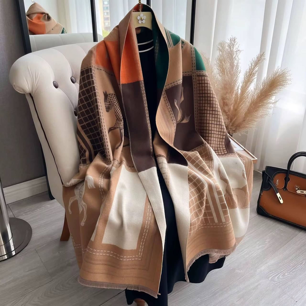 Luxury Floral Print Scarf for Women