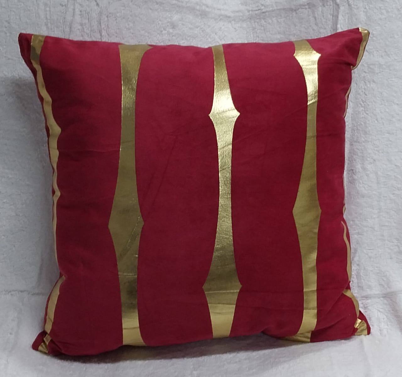 Gold printed cushion covers