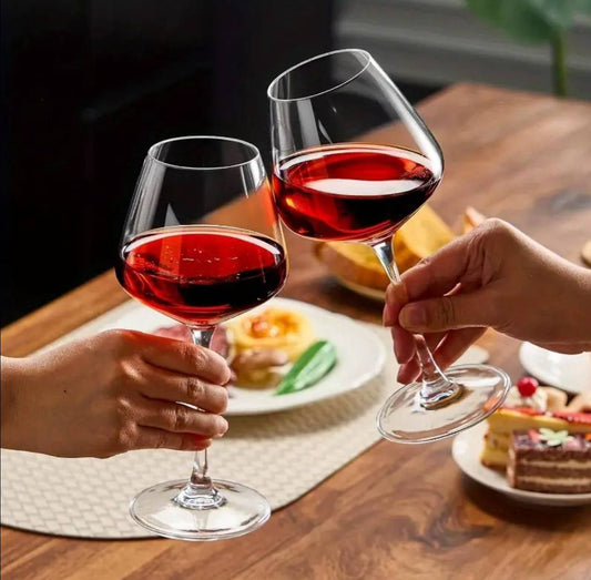 Elegant Burgundy Crystal Wine glass 6pc
