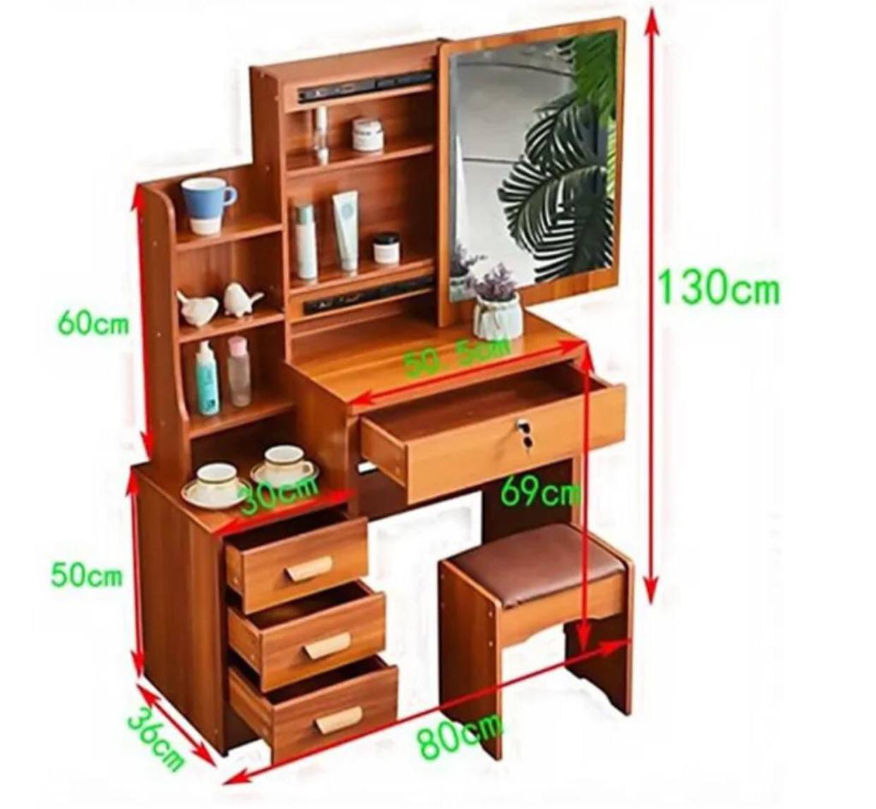 Makeup Desk with Sliding Mirror