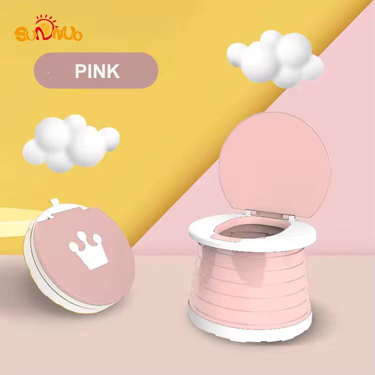 New 2-in-1 Children's Folding Toilet Portable Children's Travel Toilet Car Baby Toilet Potty Training Seat Suitable for Camping