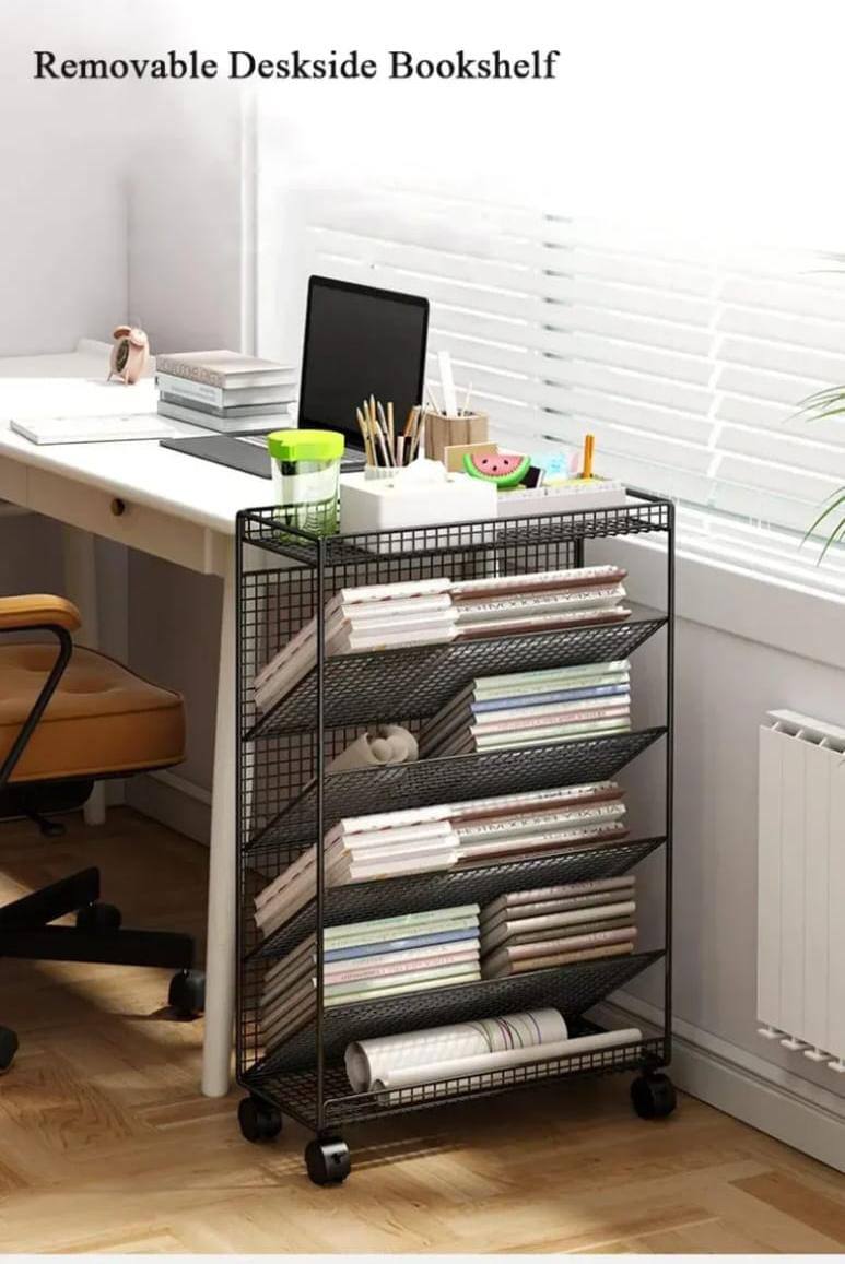 Multipurpose bookshelf stand with wheels