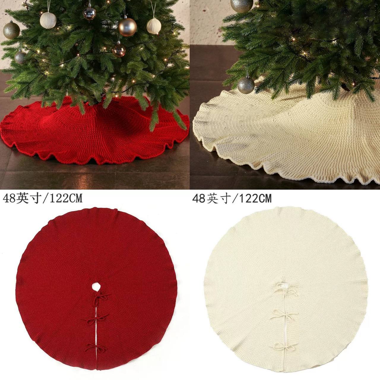 Christmas Knitted Tree Skirt Knitted Christmas Tree Apron Christmas Tree Skirt