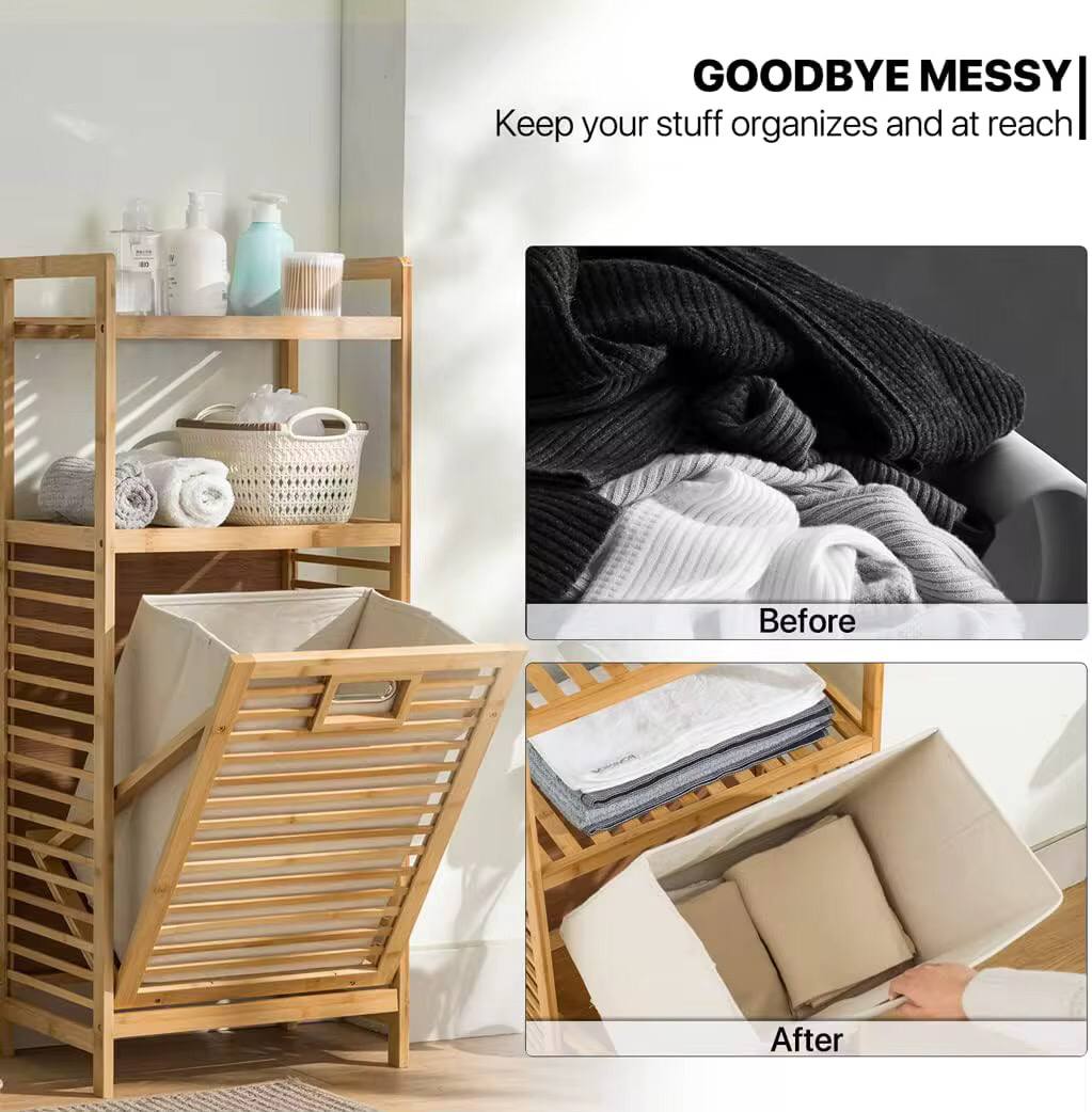 Bamboo laundry organizer