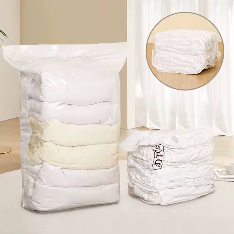 5pcs set No Pump Needed Vacuum Storage Bags for Clothes Blankets Comforters Sweaters Pillows Home Compression Seal Bags Space Saver Bags