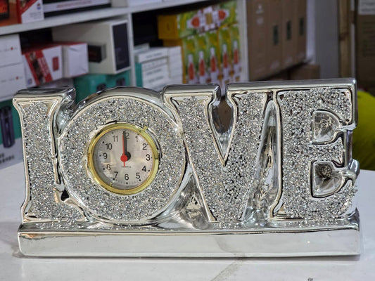 LOVE" Tabletop clock sparkling decorative timepiece