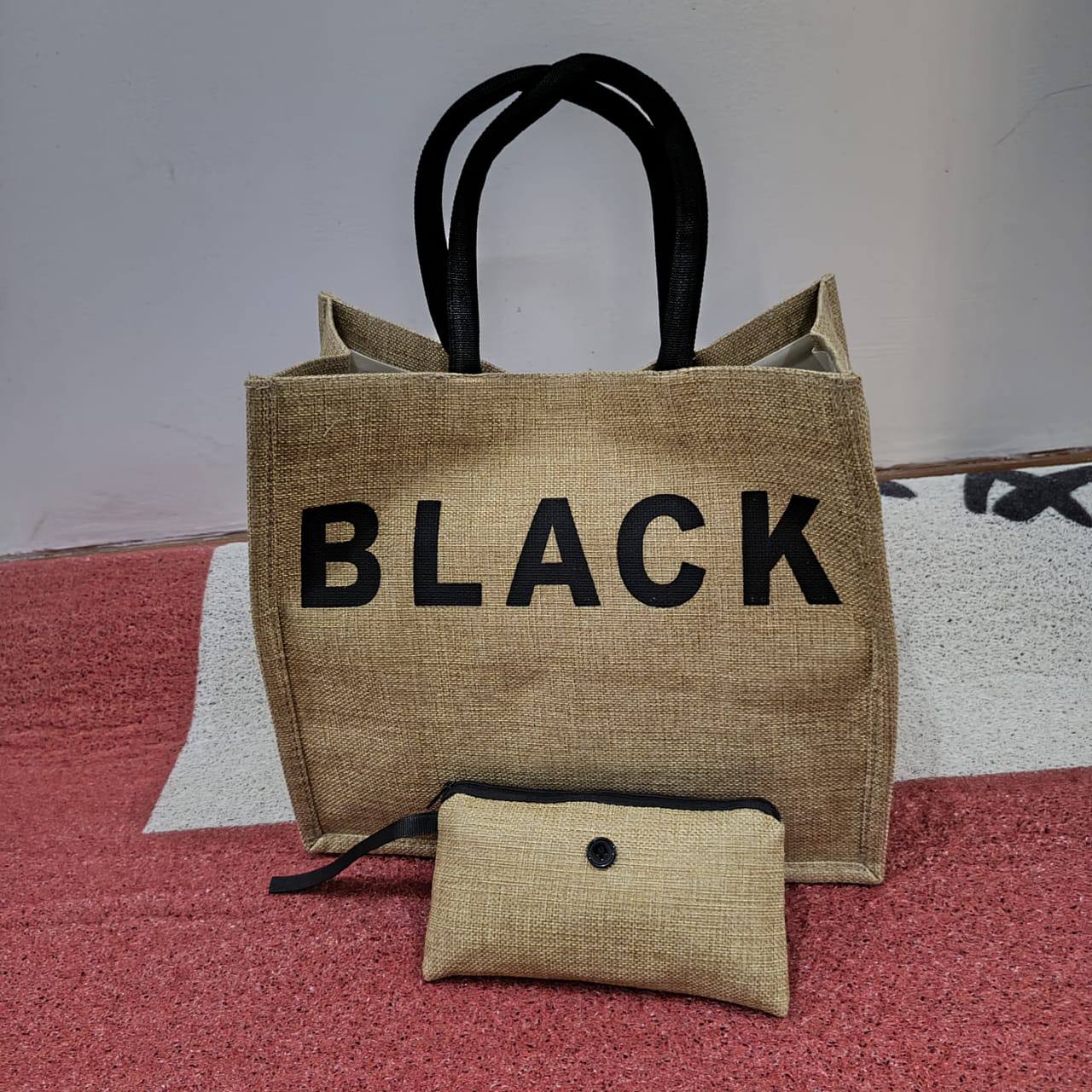 Black Tote Bag with Coin Purse