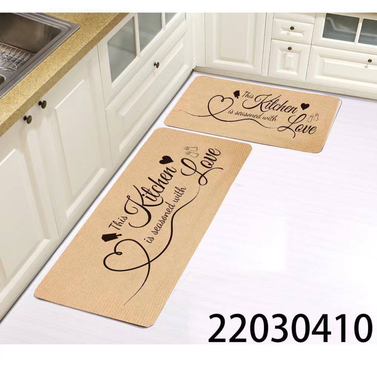 Big size 2pc kitchen mats with  rubber bottom