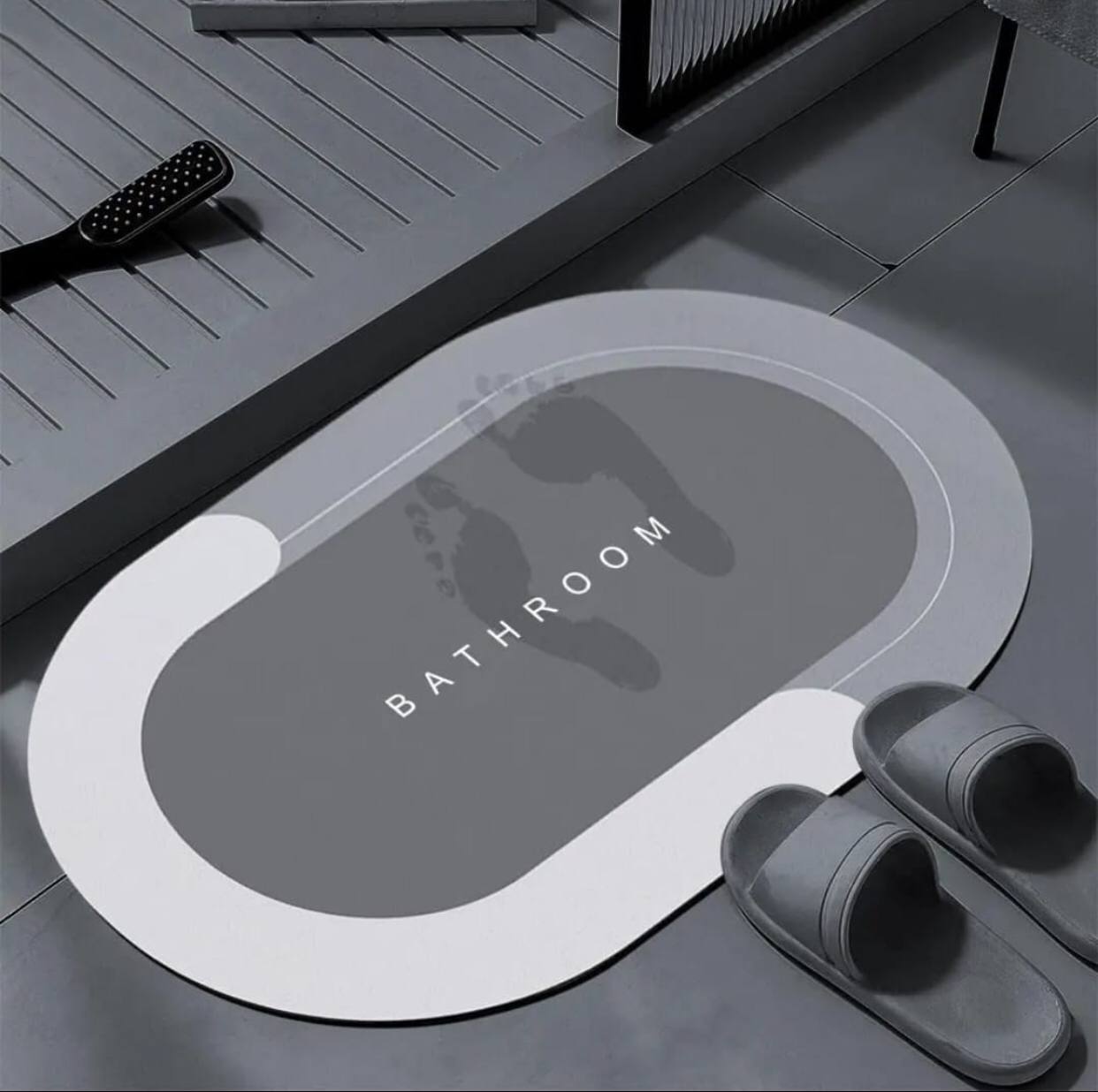 Oval Antislip absorbent bathroom mat