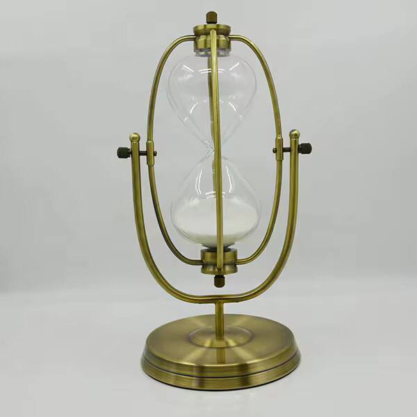 Vintage Handcrafted Hourglass with Exquisite Metal and Glass