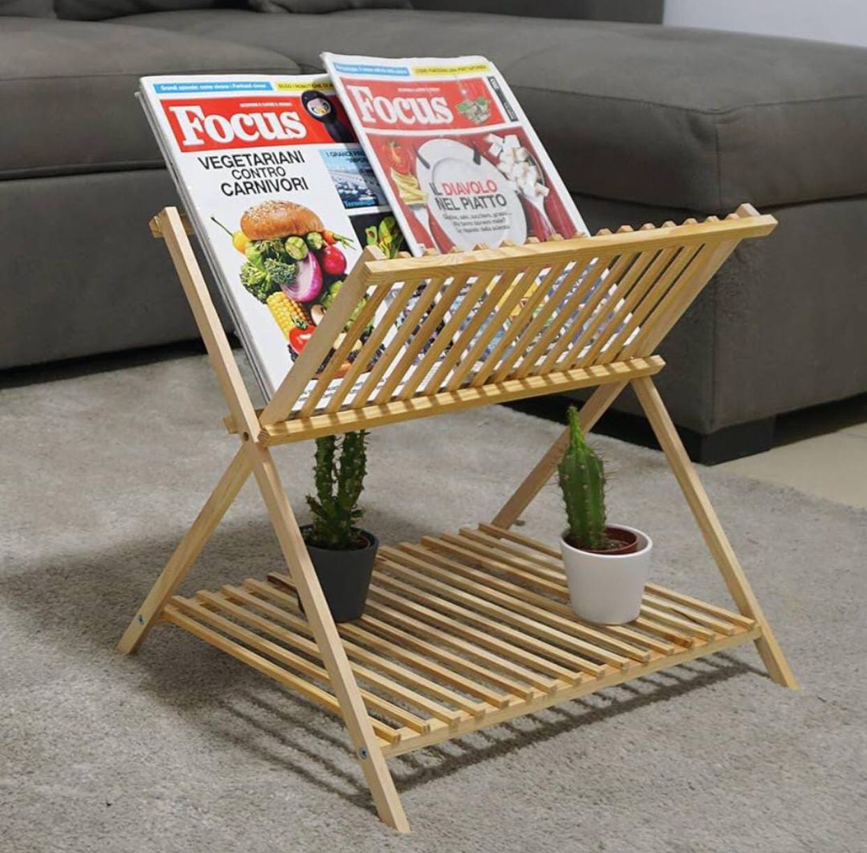 Simple Bamboo Magazine Rack