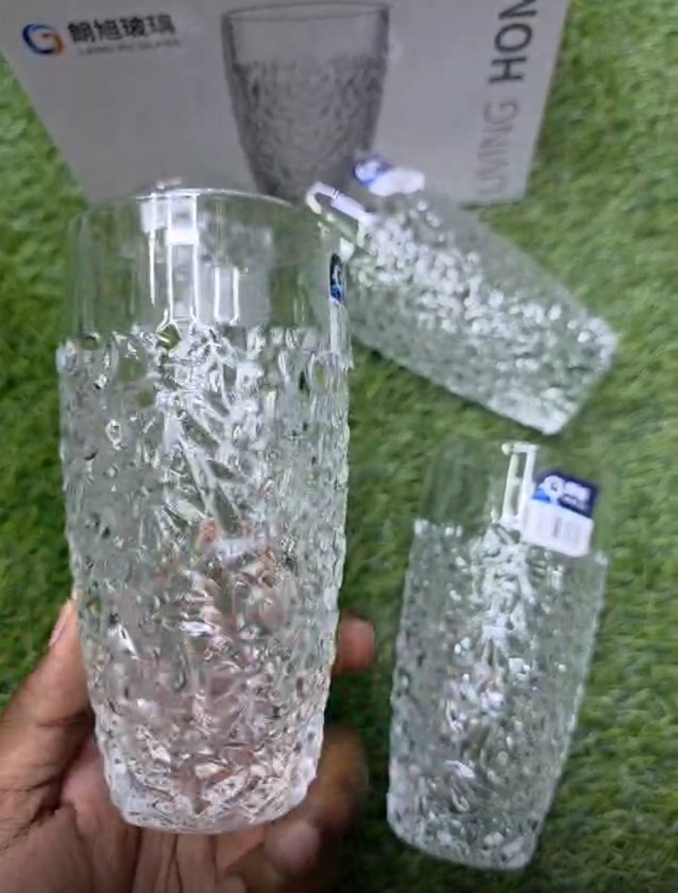 6pc Premium Modern Clear transparent Glassware