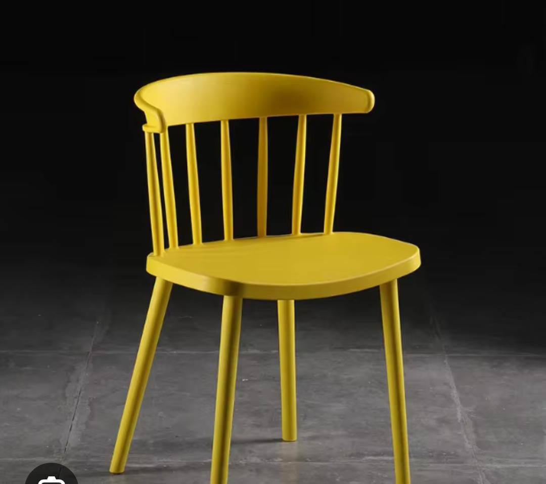 Creative Bright Yellow Polypropylene Dining Chairs – Set of 2 with Ergonomic Backrest and Durable Single Moulded Frame for Modern Spaces.