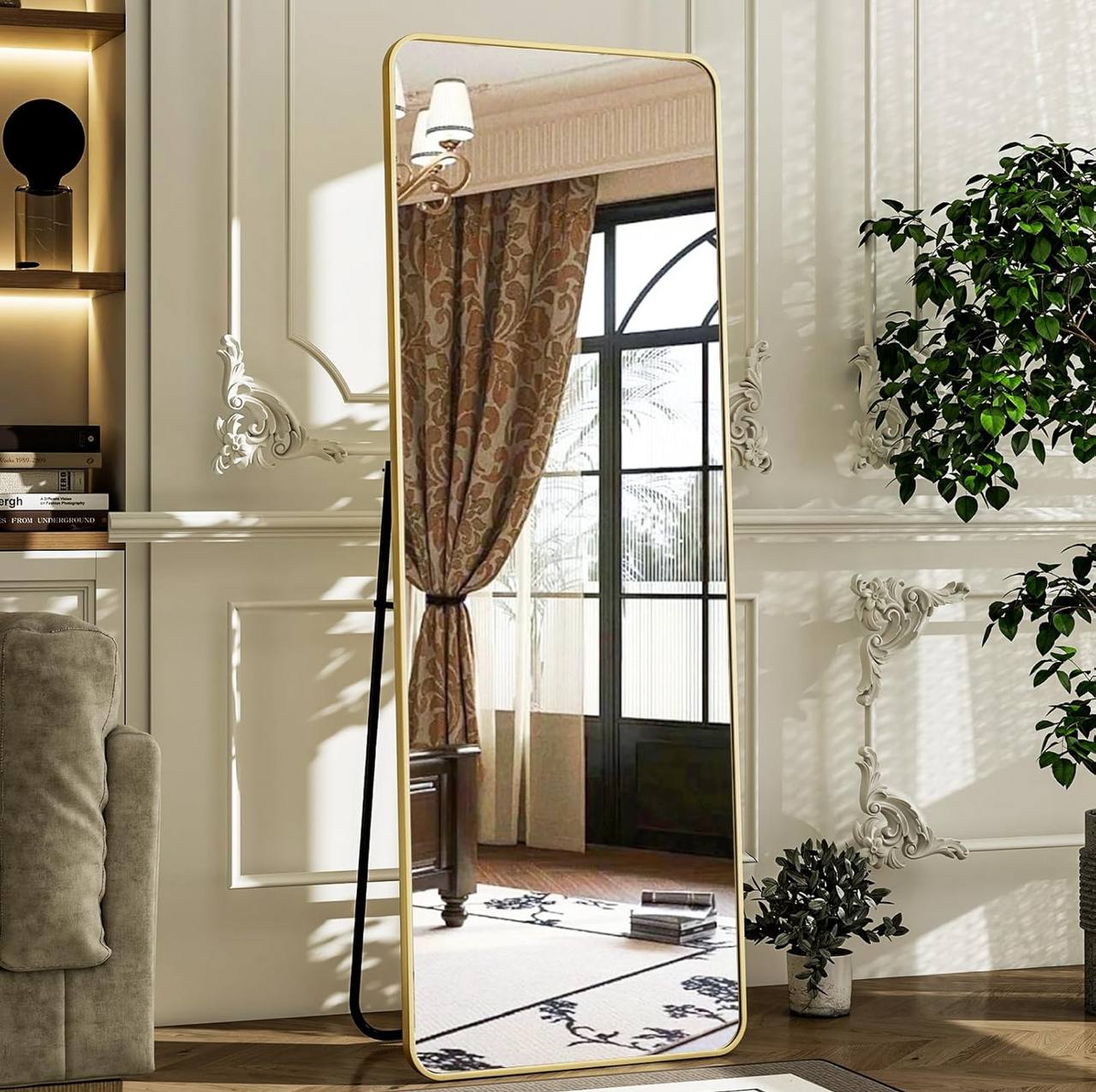 Full body rectangular framed dressing mirror