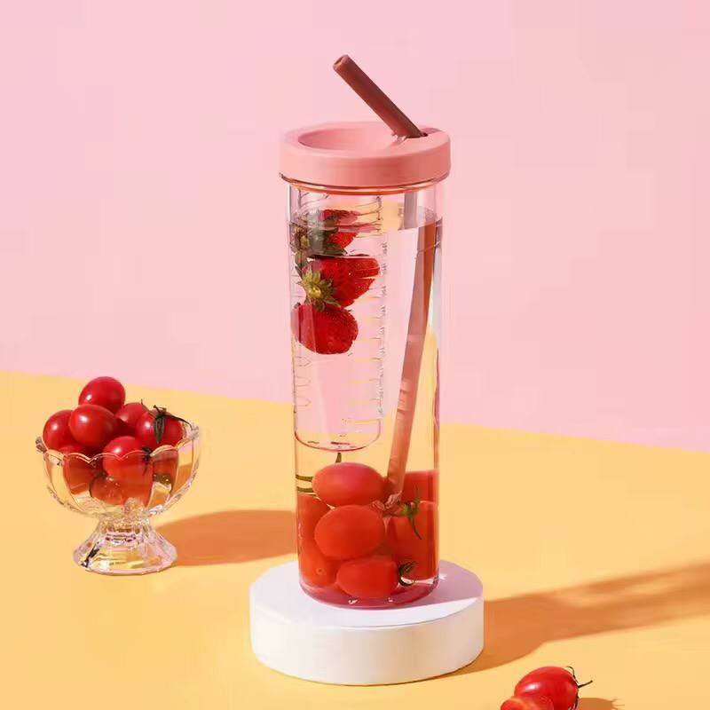 Cute Water Bottle With Foldable Straw 700ML Water Bottle