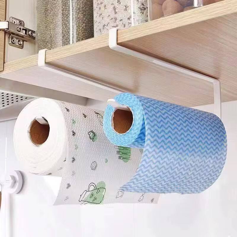 Punch-Free Tissue Holder, Hanging Paper Towel Rack, Toilet Roll Organizer, Cabinet Door Hook