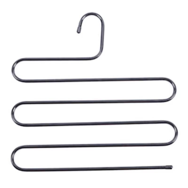 Black and white trouser hangers