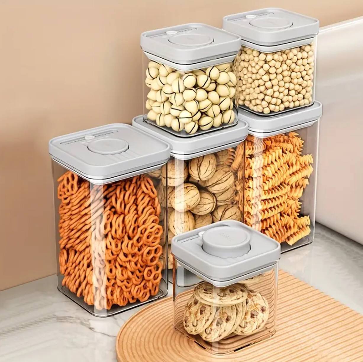 3 pcs Airtight Press-to-Seal Food Storage Container with Lid