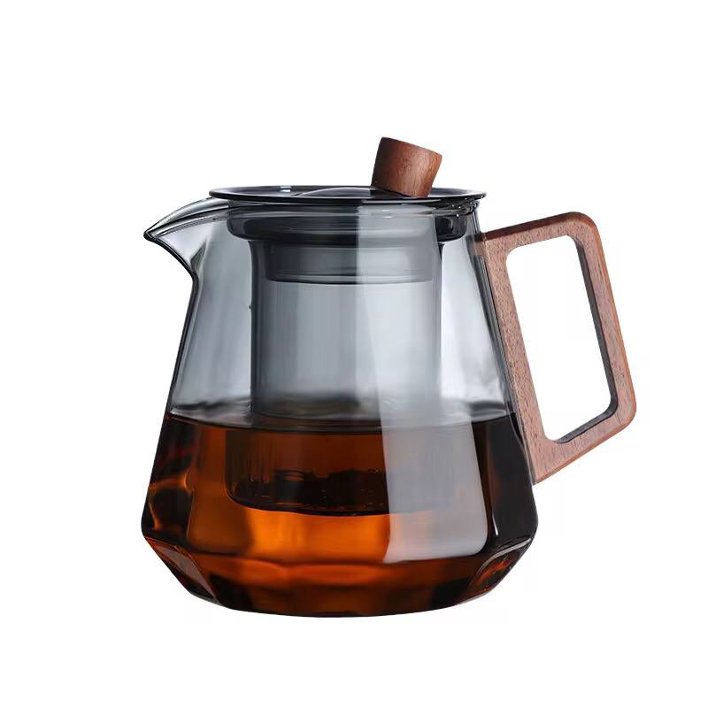 Diamond shaped heat resistant glass tea infuser Pot
