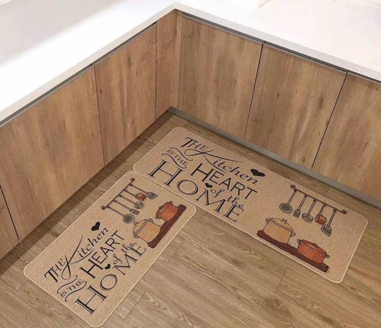 Big size 2pc kitchen mats with  rubber bottom