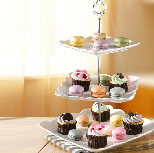 Ceramic Cake stand square 3 layer