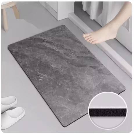 Marble-like Antislip absorbent bathroom mat