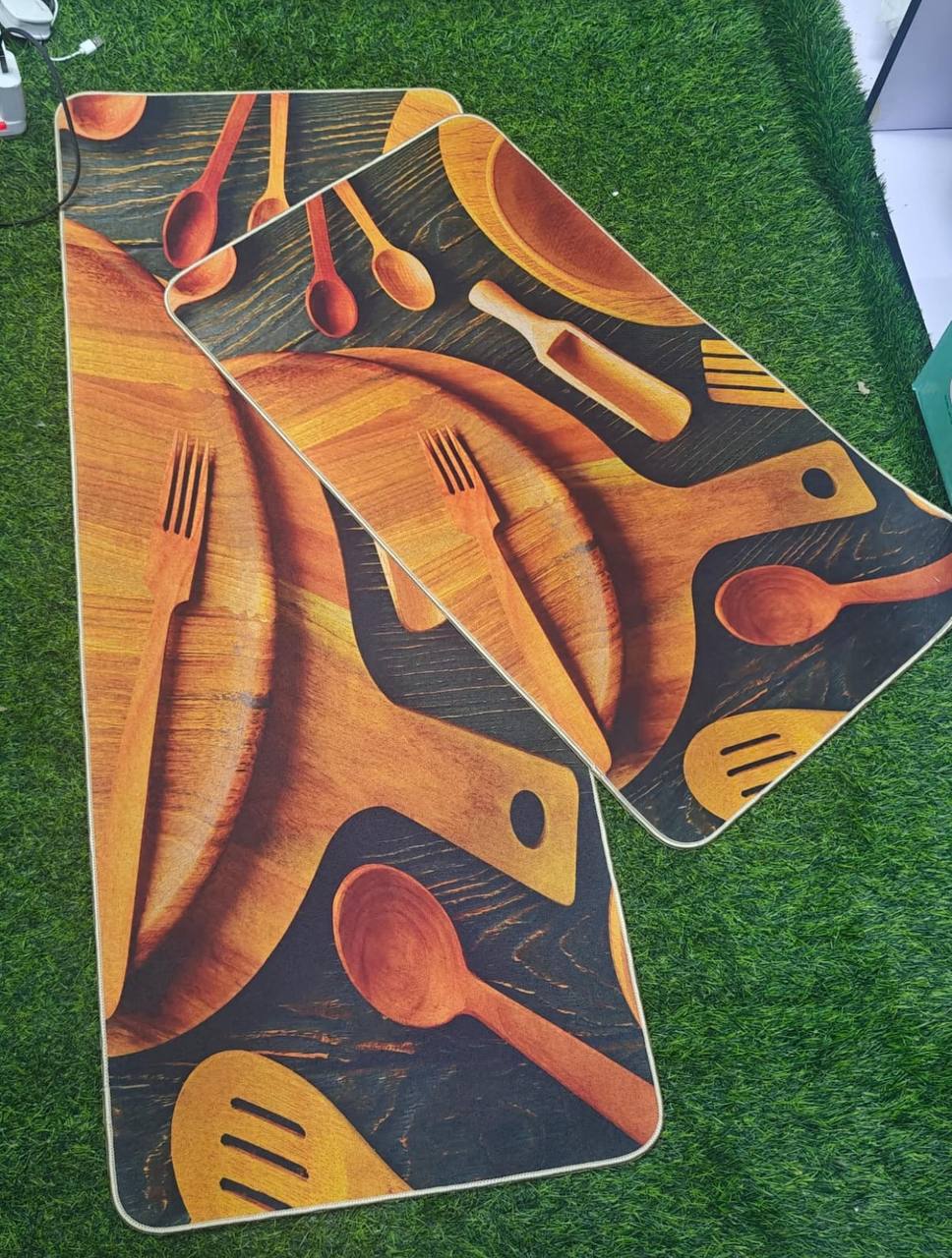 Big size 2pc kitchen mats with  rubber bottom