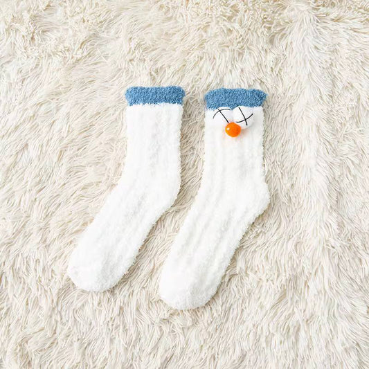 Winter Cute Fluffy Comfortable Breathable Sleeping Coral Fleece Socks