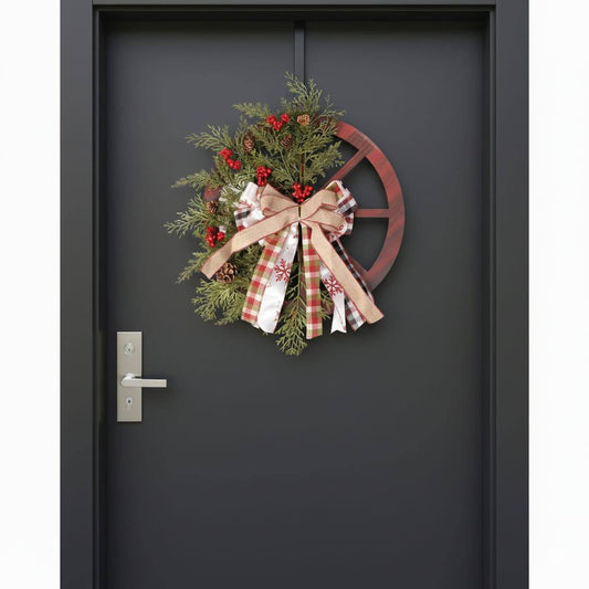 40cm Christmas Rustic Wheel Garland