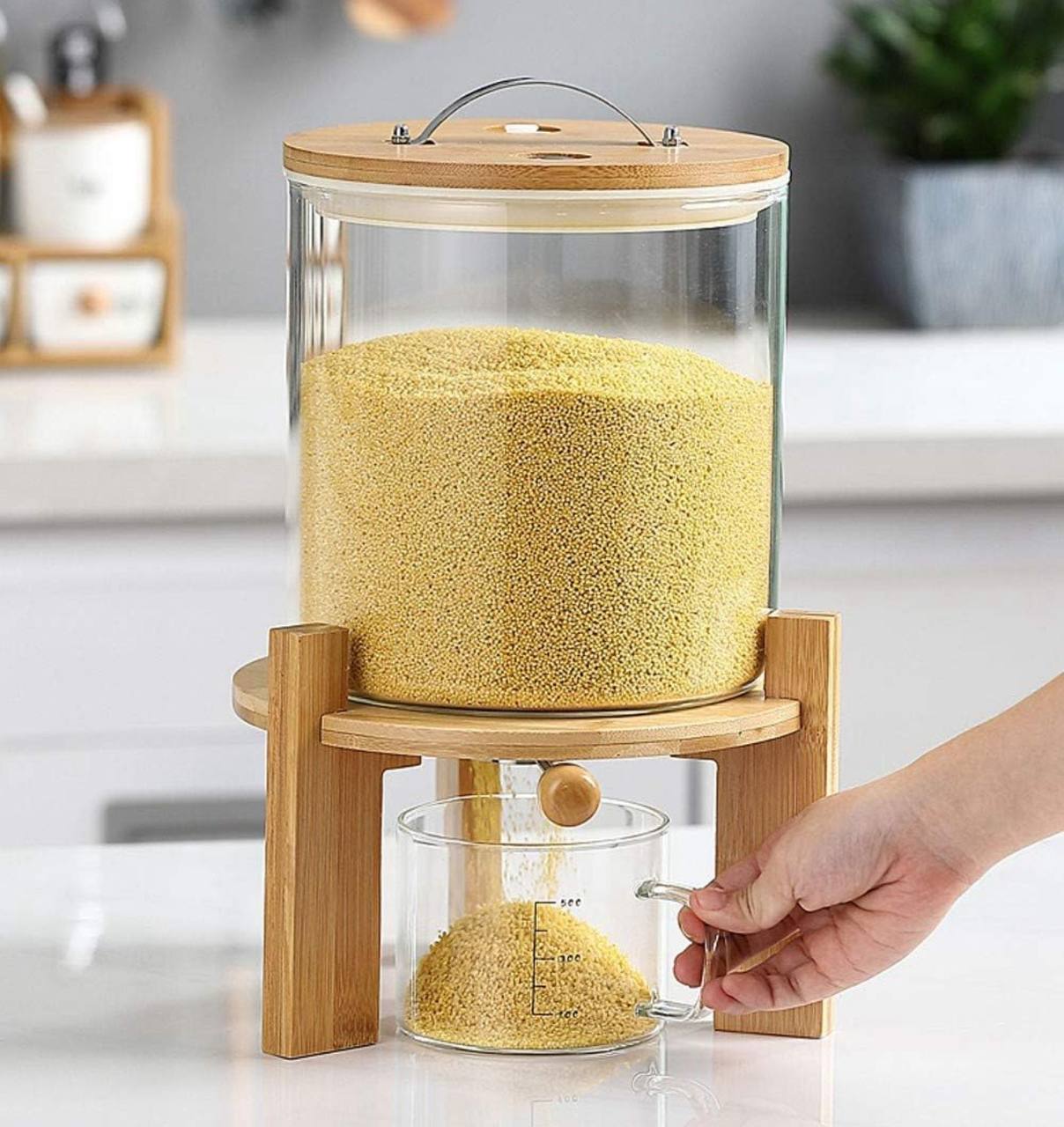 Glass cereal dispenser