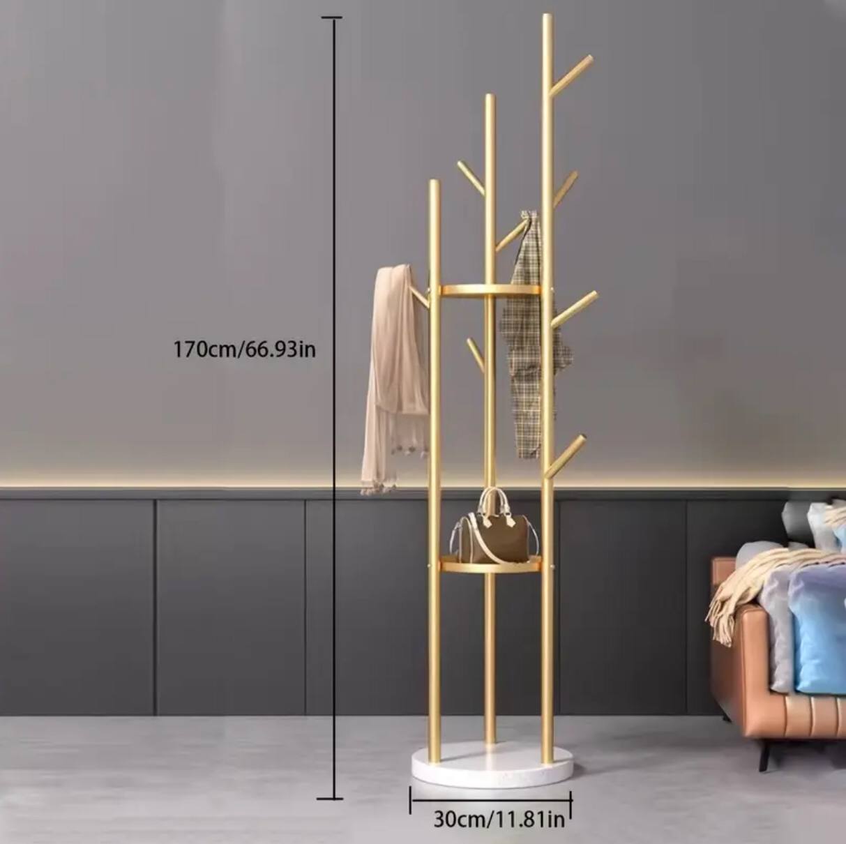 Fancy Multi-Functional metallic  Coat/handbag hanger