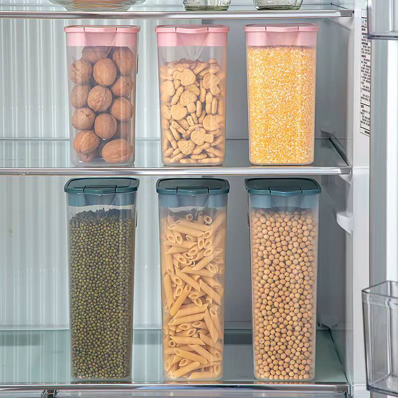 Kitchen Transparent Sealed Jar Plastic Household Cereals Grains Storage Box Hermetic Cans Organizer Bulk Classified Container