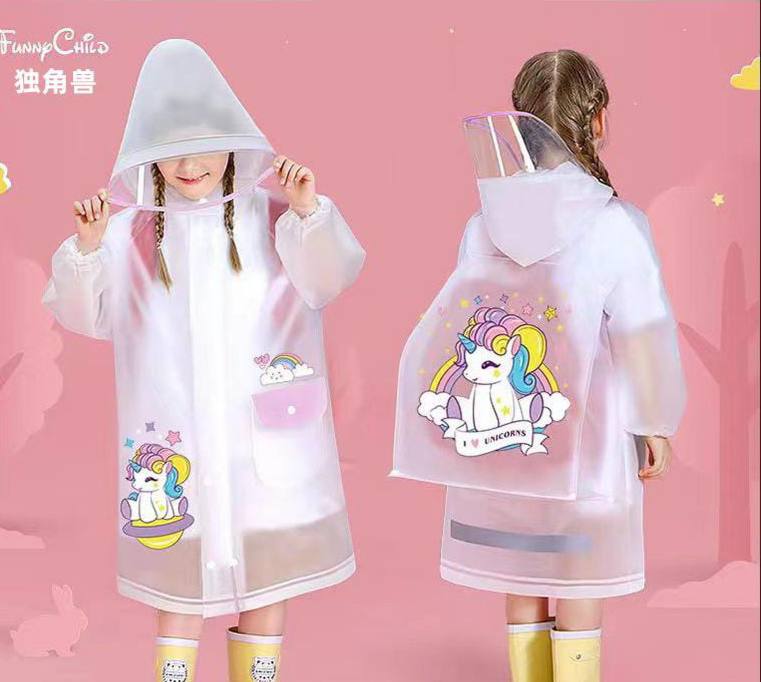 High quality children's raincoat with a wide brim hat