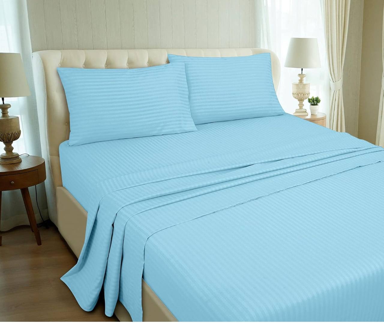 Striped bedsheets