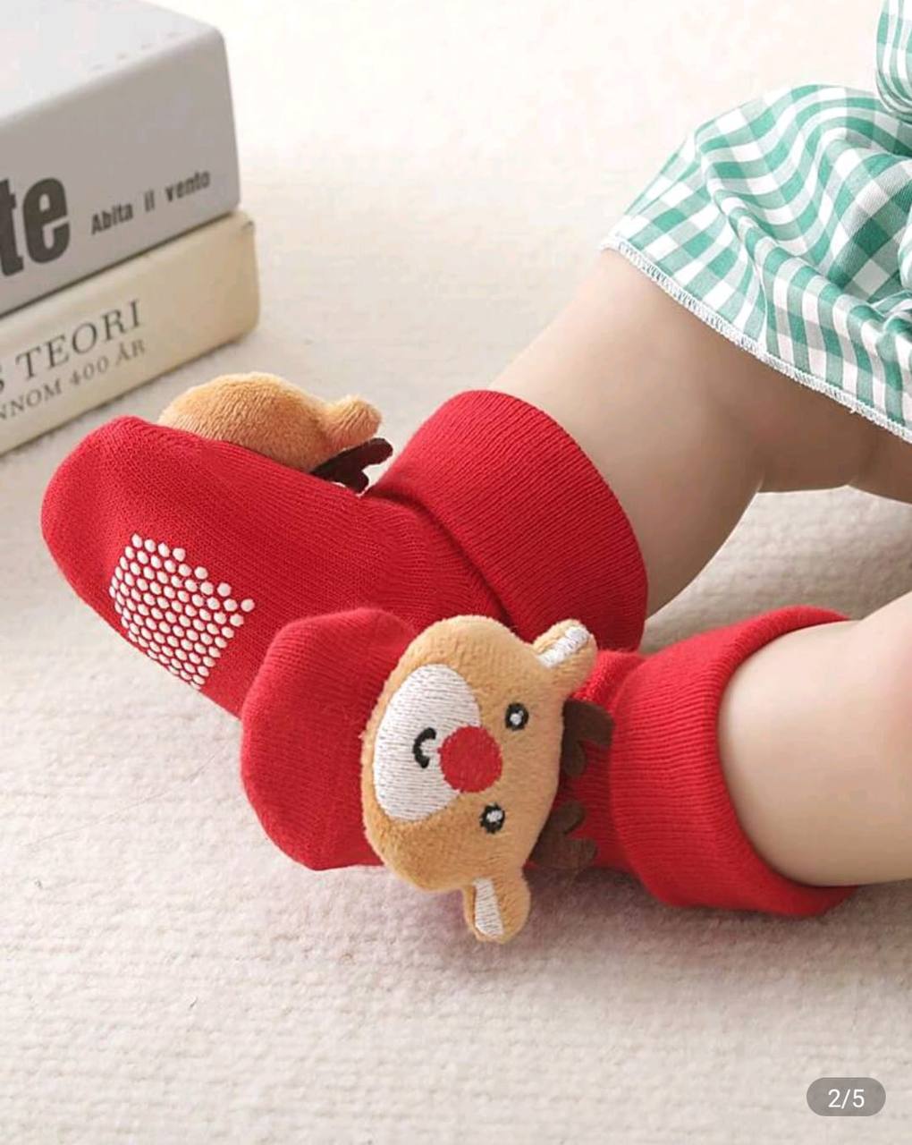Baby Christmas Socks Santa Cartoon Doll themed one pair