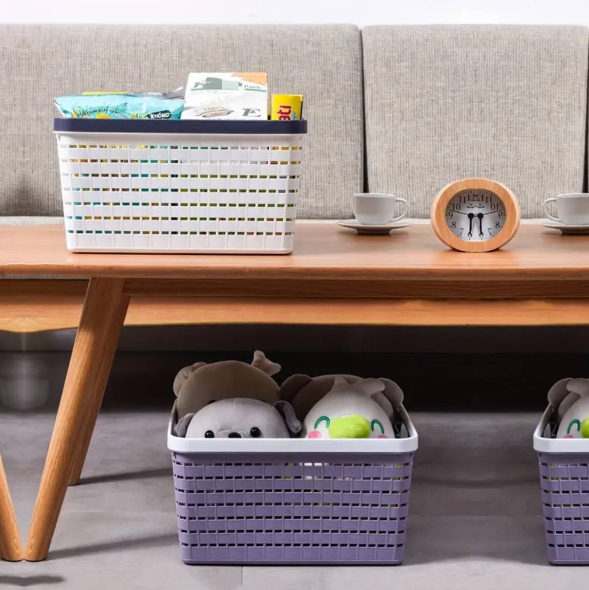 Large size storage baskets.